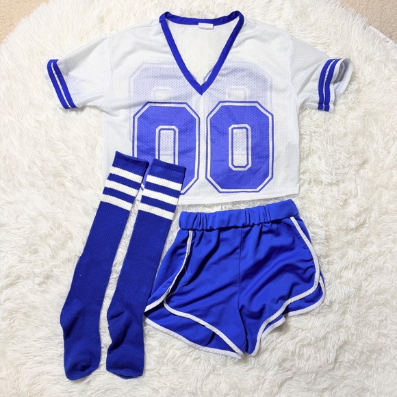 spirt halloween Other - Women's Football Player Costume XS 3 Piece Jersey Shorts Knee High Socks